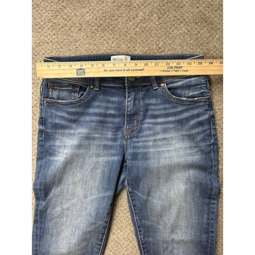 BKE Payton Skinny Jeans Womens 29R 29x31.5 Blue Denim Faded Mid Rise Distressed - Picture 8 of 8